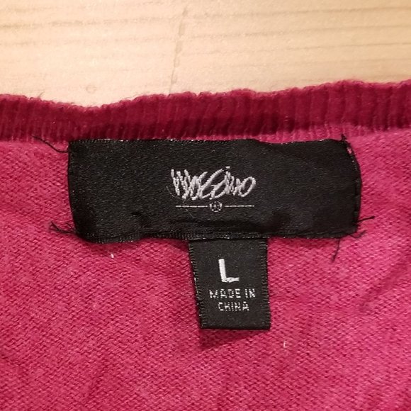 Mossimo Red/Pink V Neck Long Sleeve Sweater - Picture 2 of 2